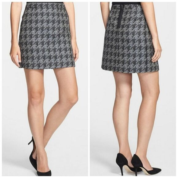 MARC JACOBS Skirt Houndstooth Black Gray - Picture 1 of 8